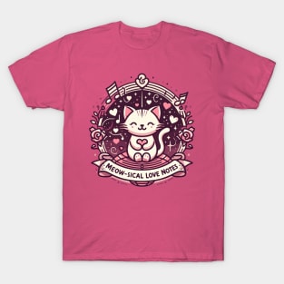 meow-sical love notes T-Shirt